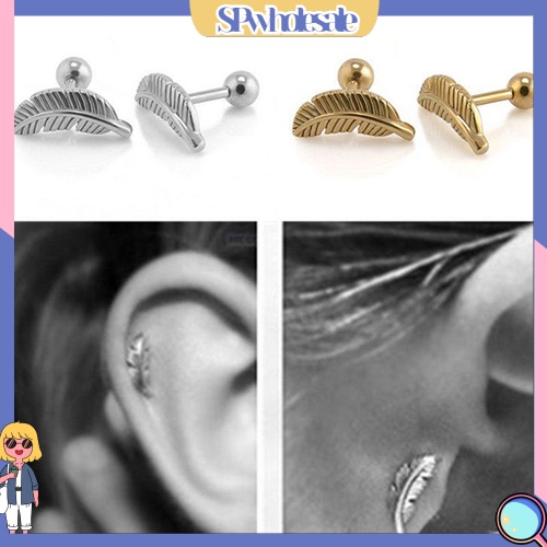 {SPwholesale} Đôi bông tai hợp kim họa tiết chiếc lá thời trang cho nữ