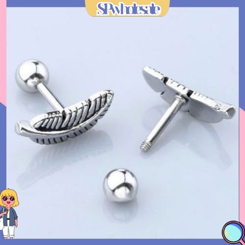 {SPwholesale} Đôi bông tai hợp kim họa tiết chiếc lá thời trang cho nữ