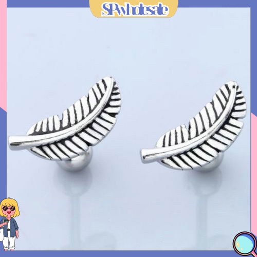 {SPwholesale} Đôi bông tai hợp kim họa tiết chiếc lá thời trang cho nữ