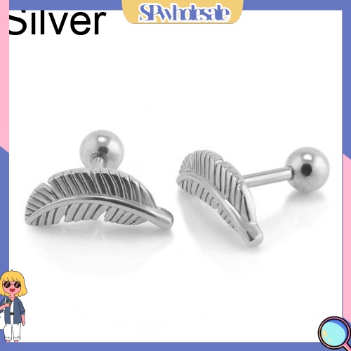 {SPwholesale} Đôi bông tai hợp kim họa tiết chiếc lá thời trang cho nữ