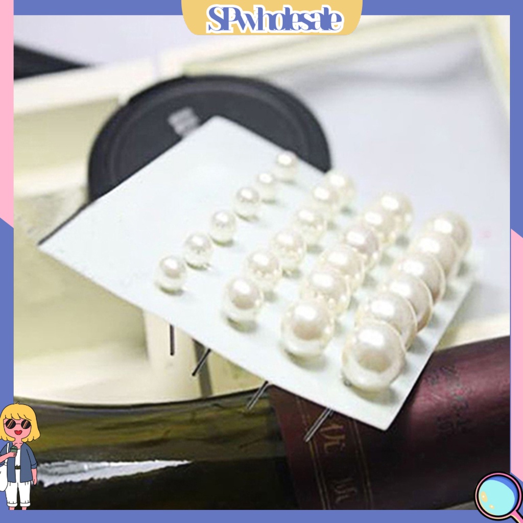 {SPwholesale} 12 đôi bông tai ngọc trai giả thời trang nữ tính