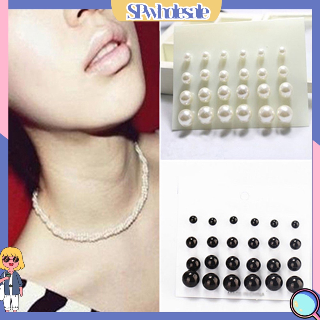 {SPwholesale} 12 đôi bông tai ngọc trai giả thời trang nữ tính