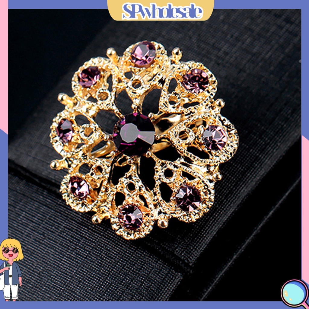 [SPwholesale] Set 12 ghim cài áo hình hoa đính đá kim cương nhân tạo dành cho đi đám cưới tiệc giáng sinh