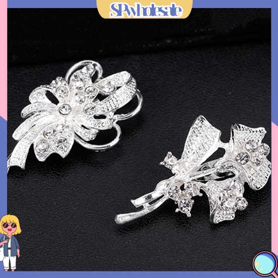 {SPwholesale} Bộ 12 ghim cài áo hình hoa bướm đính đá thời trang cho nữ