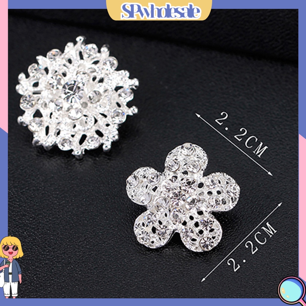 [SPwholesale] Set 12 ghim cài áo hình hoa đính đá kim cương nhân tạo dành cho đi đám cưới tiệc giáng sinh