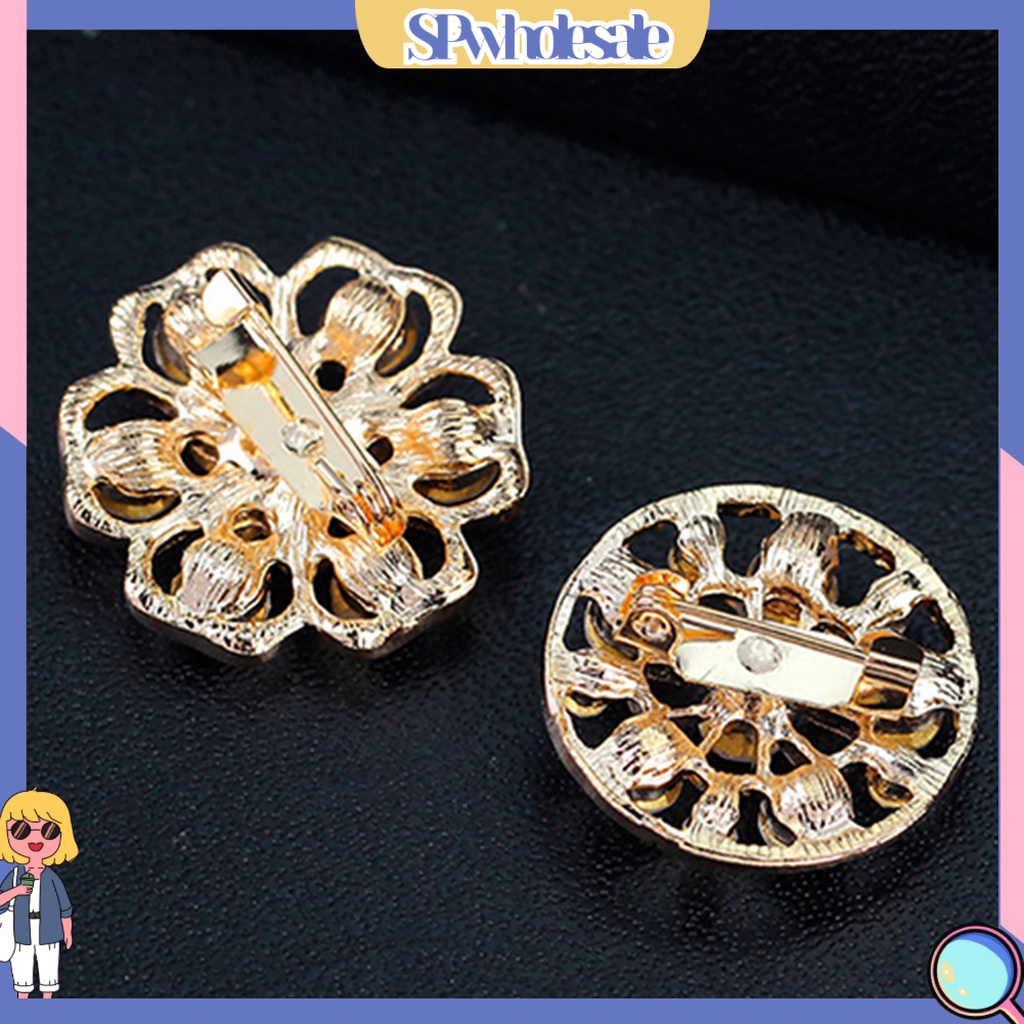 [SPwholesale] Set 12 ghim cài áo hình hoa đính đá kim cương nhân tạo dành cho đi đám cưới tiệc giáng sinh
