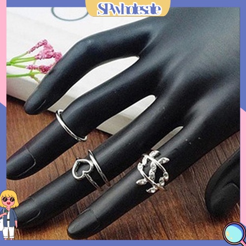 {SPwholesale} Bộ 4 chiếc nhẫn đeo khớp ngón tay đính đá phong cách boho dành cho nữ