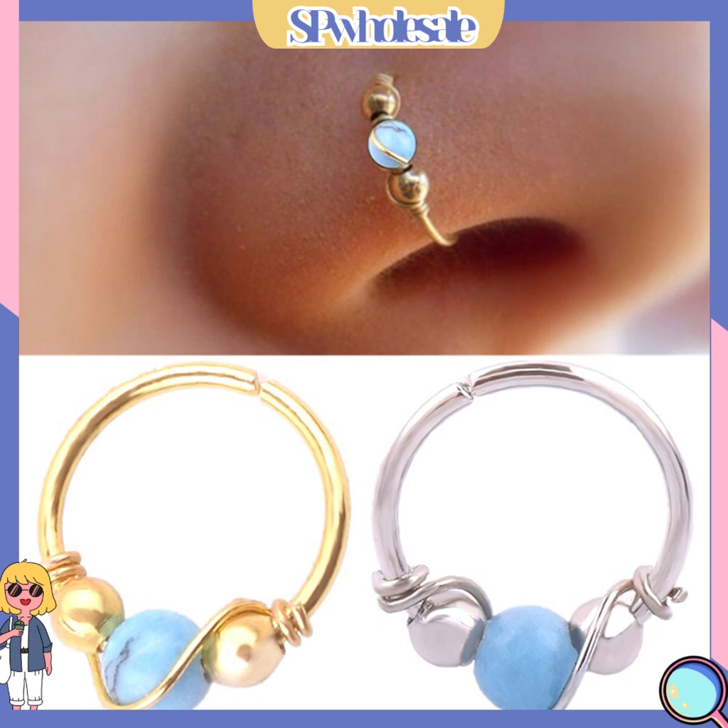 {SPwholesale} Khuyên xỏ mũi đính đá thiết kế tinh tế cá tính cho nữ