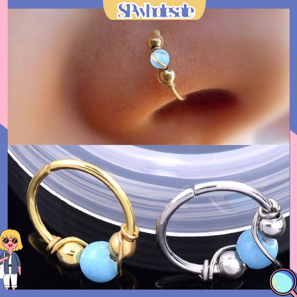 {SPwholesale} Khuyên xỏ mũi đính đá thiết kế tinh tế cá tính cho nữ