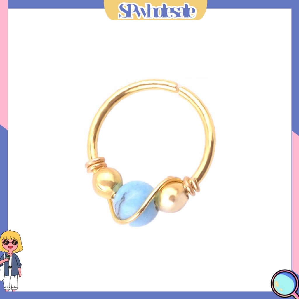 {SPwholesale} Khuyên xỏ mũi đính đá thiết kế tinh tế cá tính cho nữ