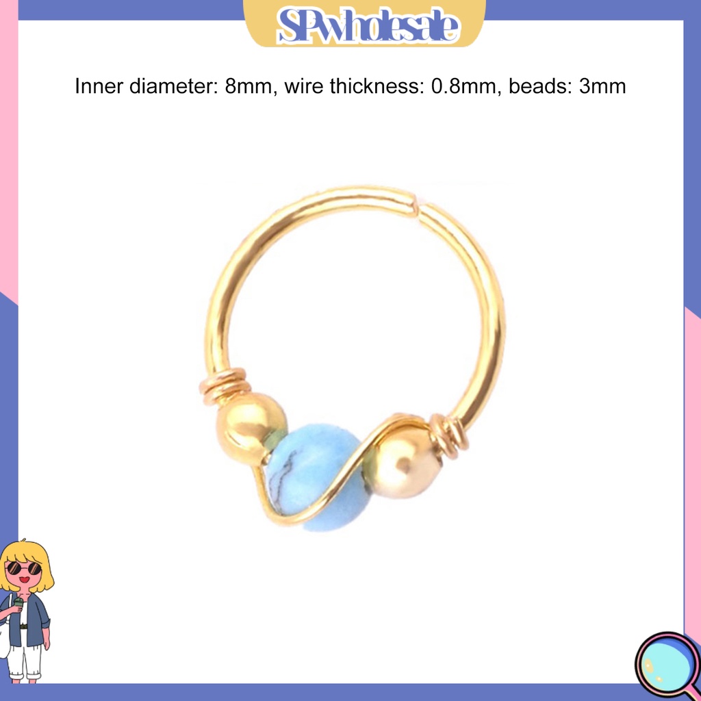 {SPwholesale} Khuyên xỏ mũi đính đá thiết kế tinh tế cá tính cho nữ