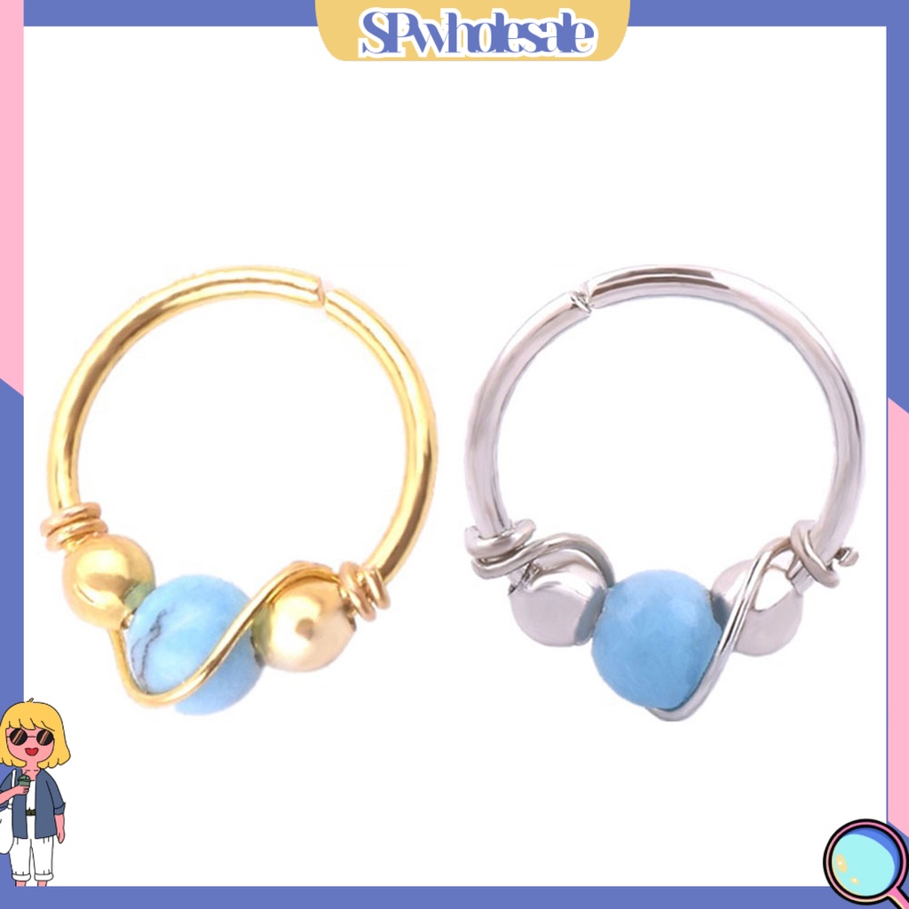 {SPwholesale} Khuyên xỏ mũi đính đá thiết kế tinh tế cá tính cho nữ