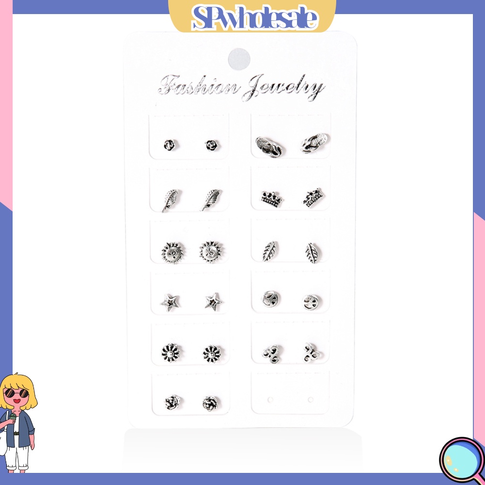 {SPwholesale} Set 11 đôi hoa tai kim loại hình lá phong cách Bohemian cho nữ