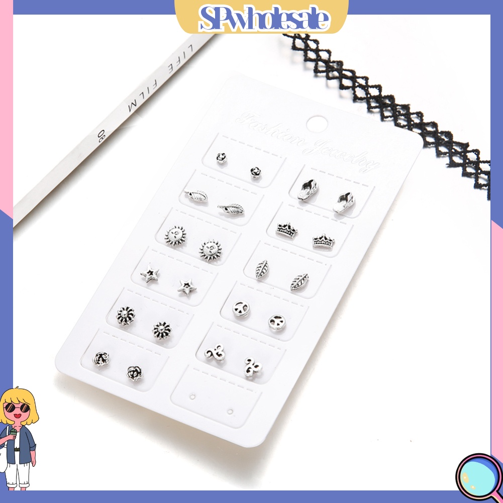 {SPwholesale} Set 11 đôi hoa tai kim loại hình lá phong cách Bohemian cho nữ