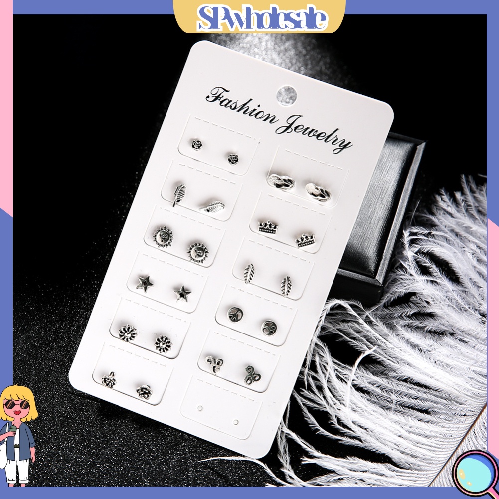 {SPwholesale} Set 11 đôi hoa tai kim loại hình lá phong cách Bohemian cho nữ