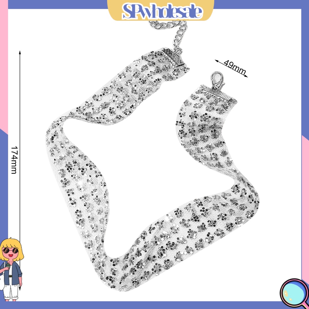 {SPwholesale} Vòng cổ choker đính kim tuyến lấp lánh thời trang cho nữ