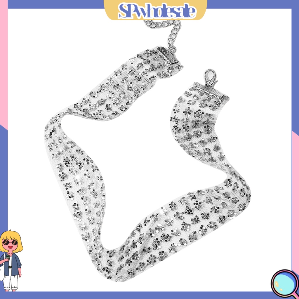 {SPwholesale} Vòng cổ choker đính kim tuyến lấp lánh thời trang cho nữ