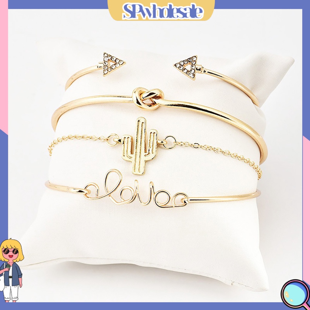 {SPwholesale} Set 4 phụ kiên vòng tay nhiều kiểu dáng thời trang