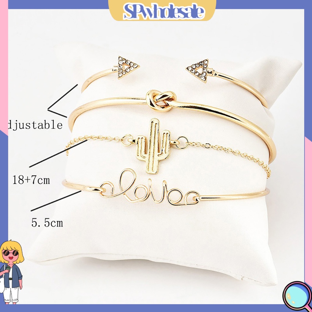{SPwholesale} Set 4 phụ kiên vòng tay nhiều kiểu dáng thời trang