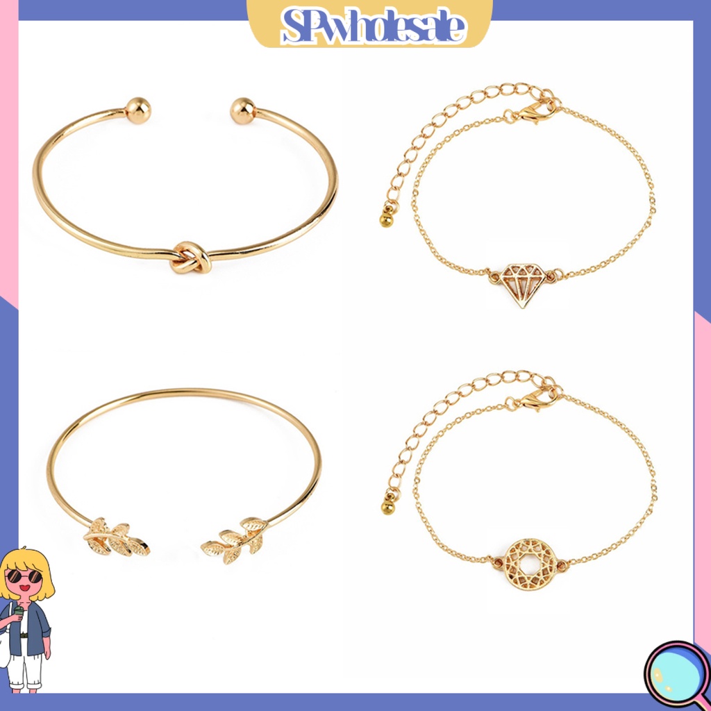{SPwholesale} Set 4 phụ kiên vòng tay nhiều kiểu dáng thời trang