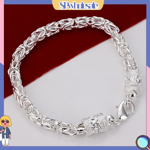 {SPwholesale} Vòng tay mạ bạc dạng dây xích đơn giản thời trang cho nữ