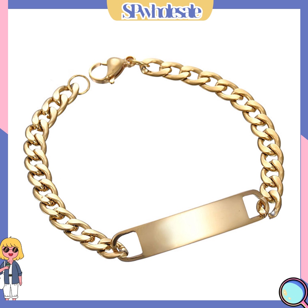 {SPwholesale} Vòng tay bằng thép không gỉ thiết kế đơn giản thời trang cho nam