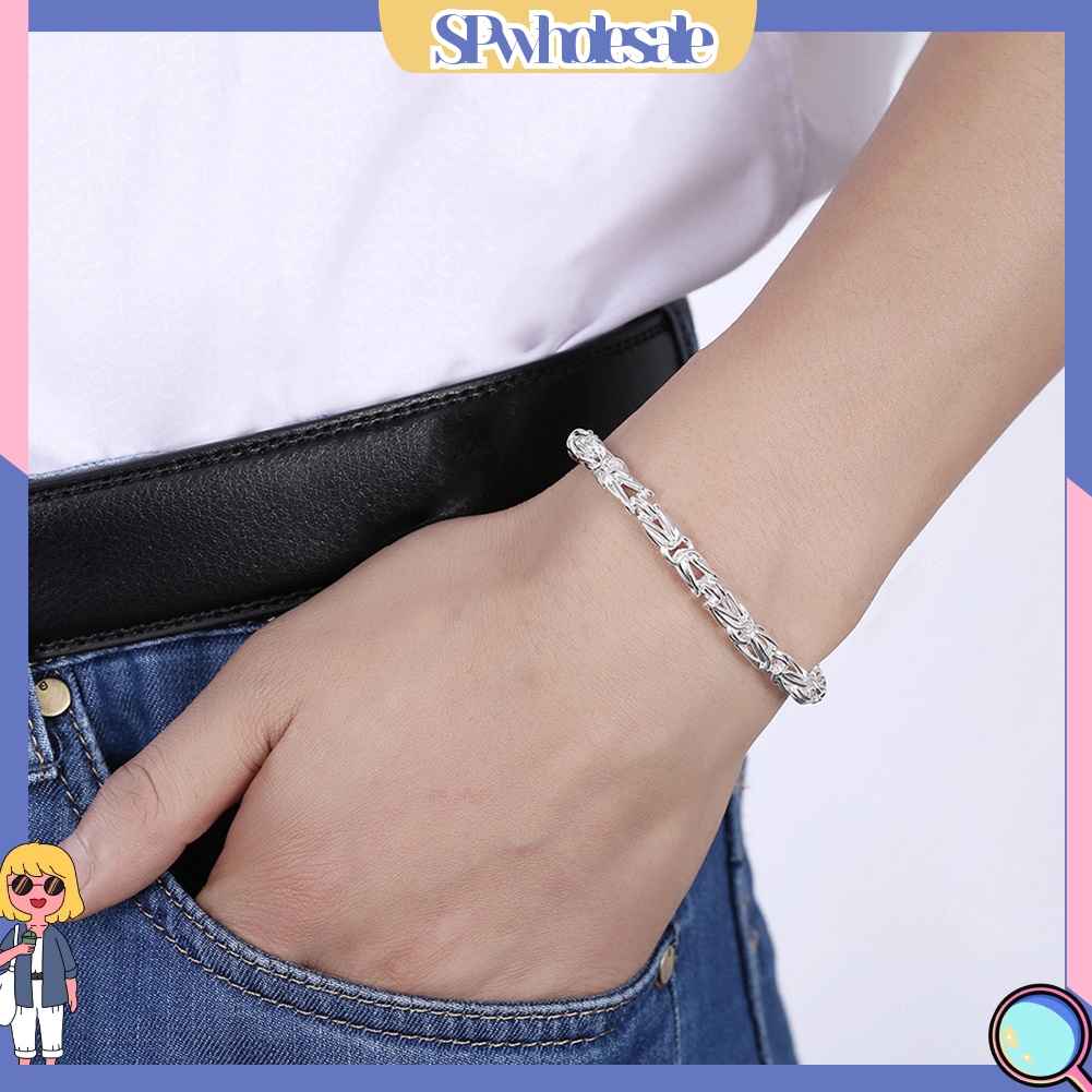 {SPwholesale} Vòng tay mạ bạc dạng dây xích đơn giản thời trang cho nữ