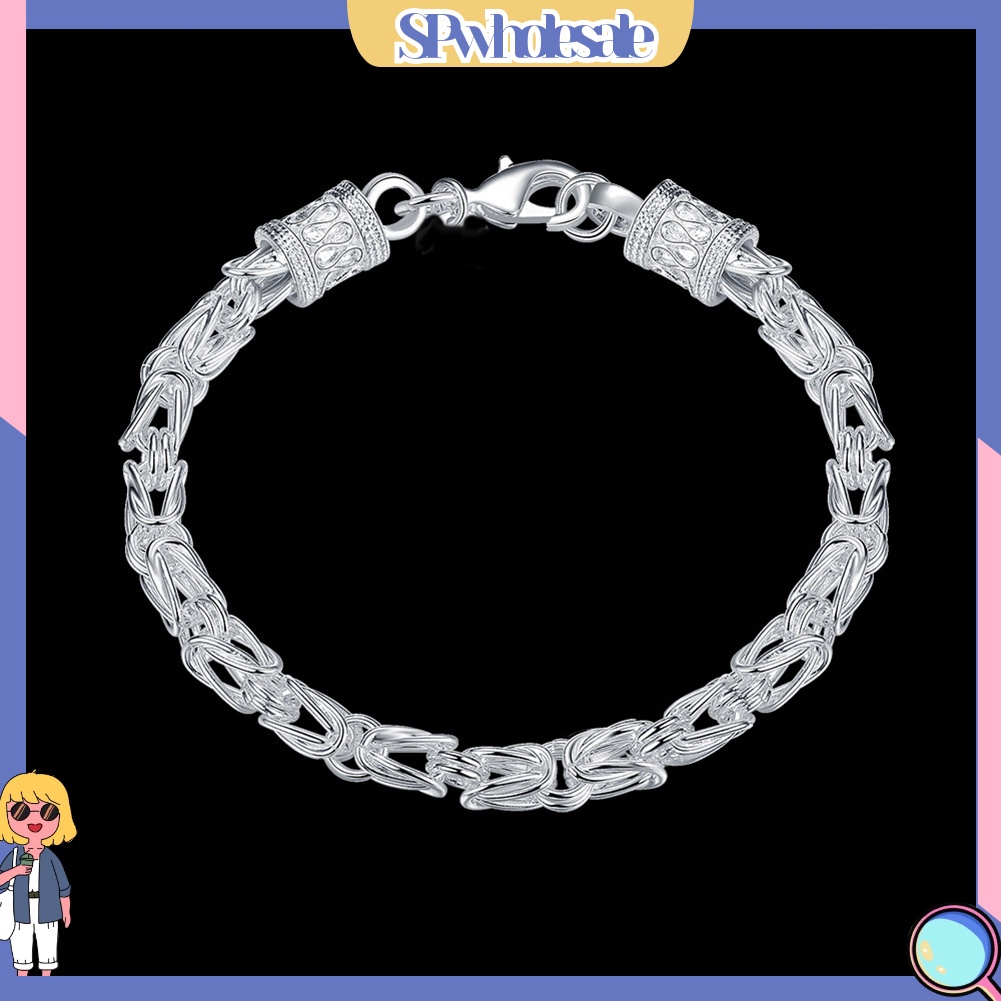 {SPwholesale} Vòng tay mạ bạc dạng dây xích đơn giản thời trang cho nữ