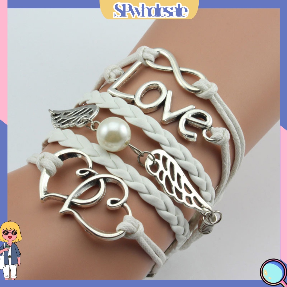{SPwholesale} Vòng tay nhiều lớp họa tiết LOVE sành điệu cá tính cho nữ