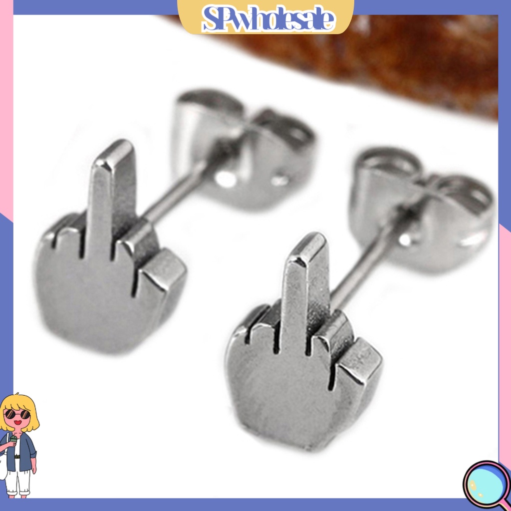 Khuyên tai tạo hình bàn tay bằng thép không gỉ thời trang độc đáo cho nam