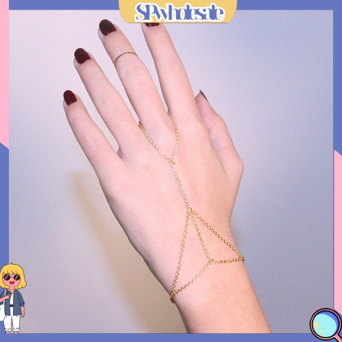 {SPwholesale} Vòng đeo tay kèm nhẫn kim loại thời trang dành cho nữ