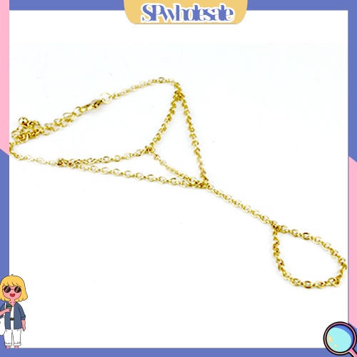 {SPwholesale} Vòng đeo tay kèm nhẫn kim loại thời trang dành cho nữ