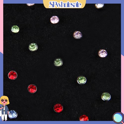 {SPwholesale} Set 60 khuyên đeo trang sức đính hạt cườm lấp lánh