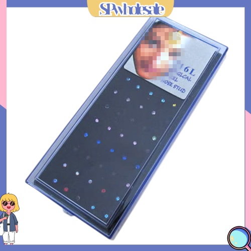 {SPwholesale} Set 60 khuyên đeo trang sức đính hạt cườm lấp lánh