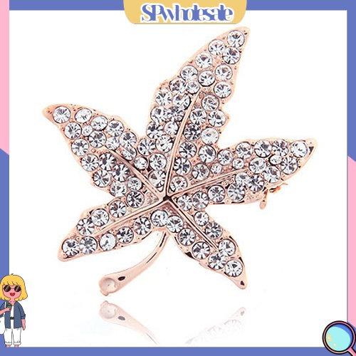 {SPwholesale} Ghim cài áo hình lá phong đính đá thời trang dành cho nữ