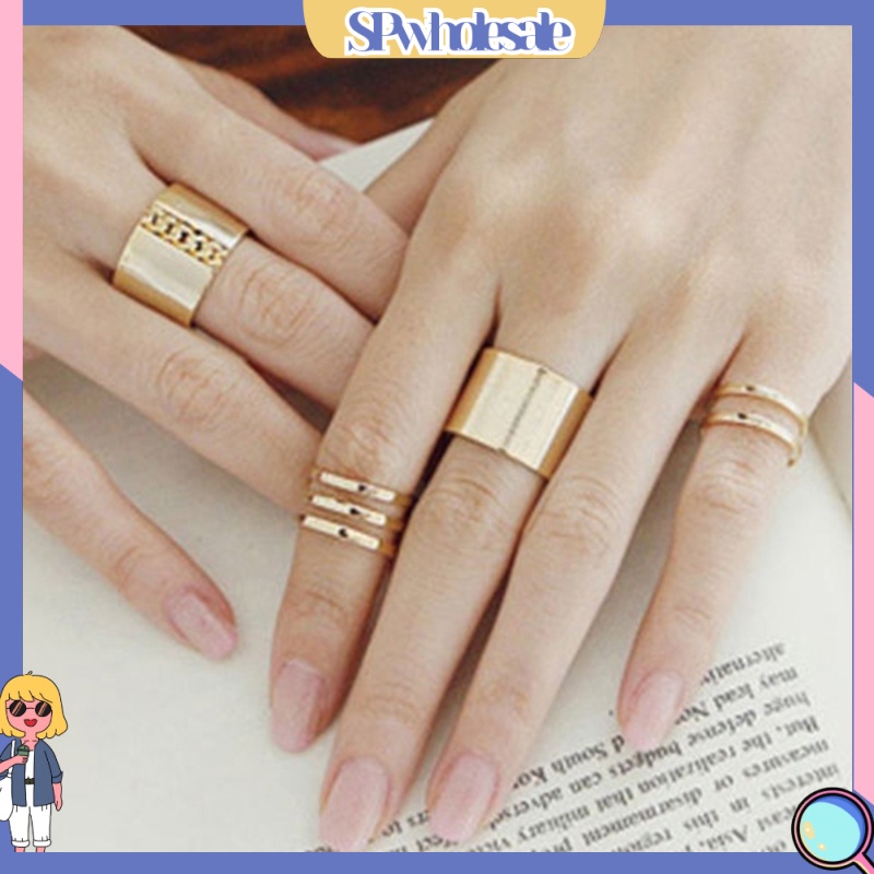 {SPwholesale} Set 3 nhẫn đeo ngón tay kiểu dáng thời trang cho nữ