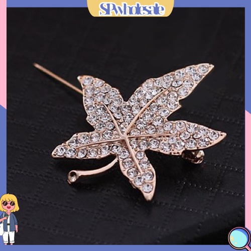{SPwholesale} Ghim cài áo hình lá phong đính đá thời trang dành cho nữ
