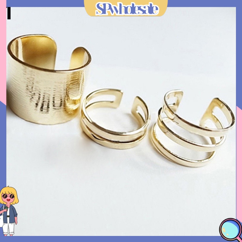 {SPwholesale} Set 3 nhẫn đeo ngón tay kiểu dáng thời trang cho nữ