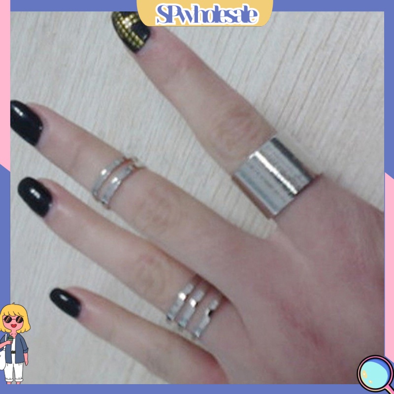 {SPwholesale} Set 3 nhẫn đeo ngón tay kiểu dáng thời trang cho nữ