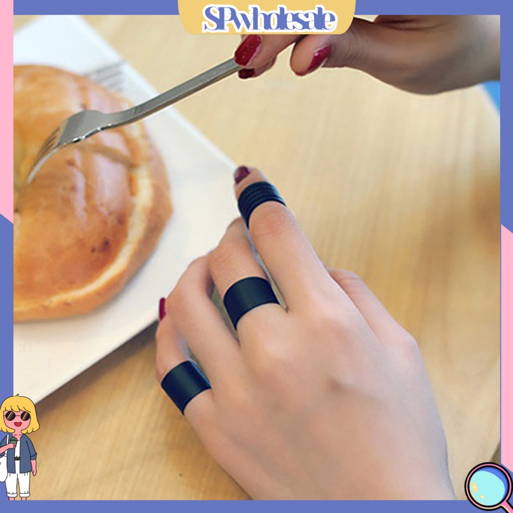 {SPwholesale} Set 3 nhẫn đeo tay màu đen thời trang cho nữ