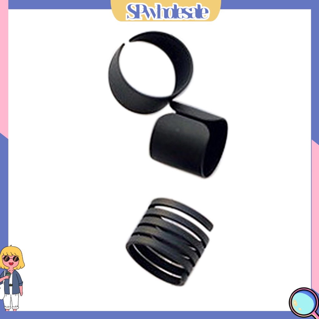 {SPwholesale} Set 3 nhẫn đeo tay màu đen thời trang cho nữ