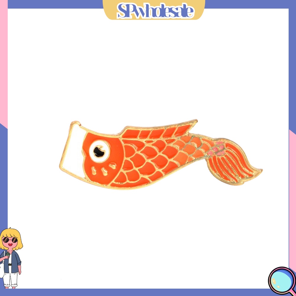 {SPwholesale} Ghim cài trang trí áo tráng men tạo hình cá Koi phong cách Nhật Bản đáng yêu