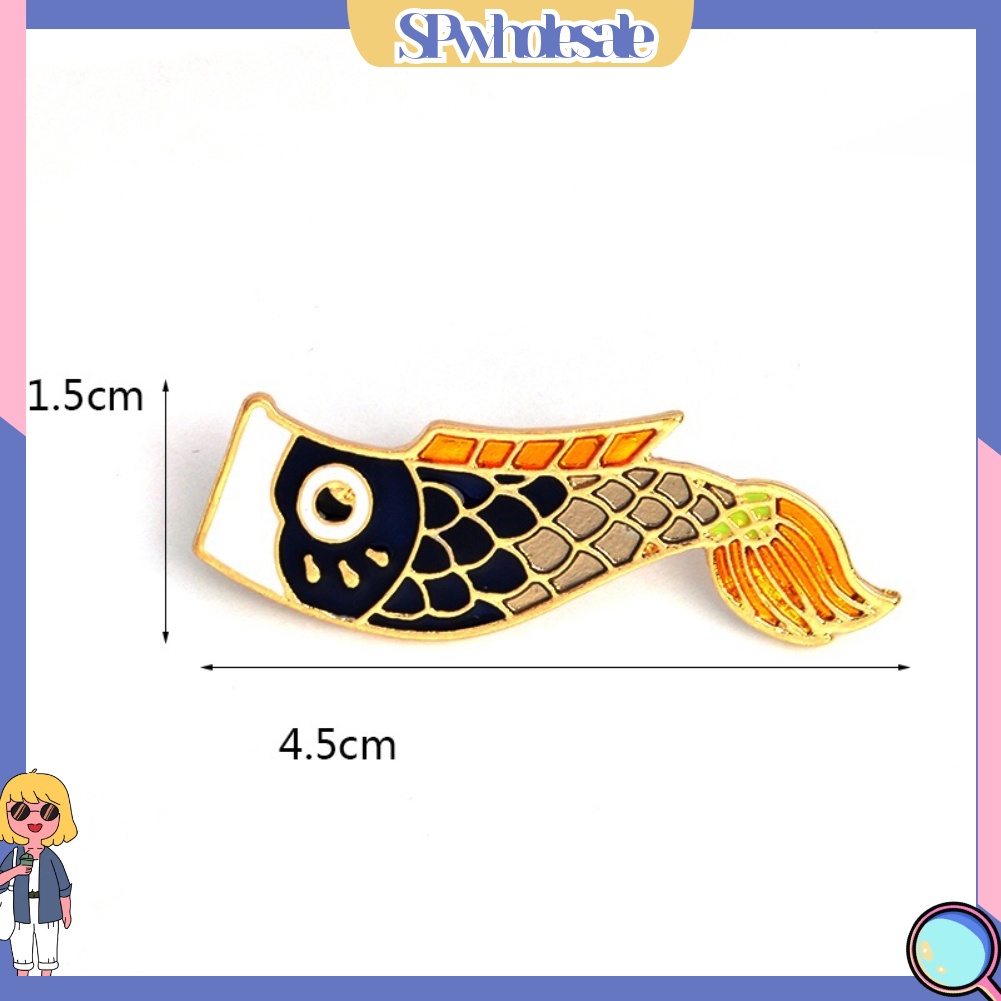 {SPwholesale} Ghim cài trang trí áo tráng men tạo hình cá Koi phong cách Nhật Bản đáng yêu