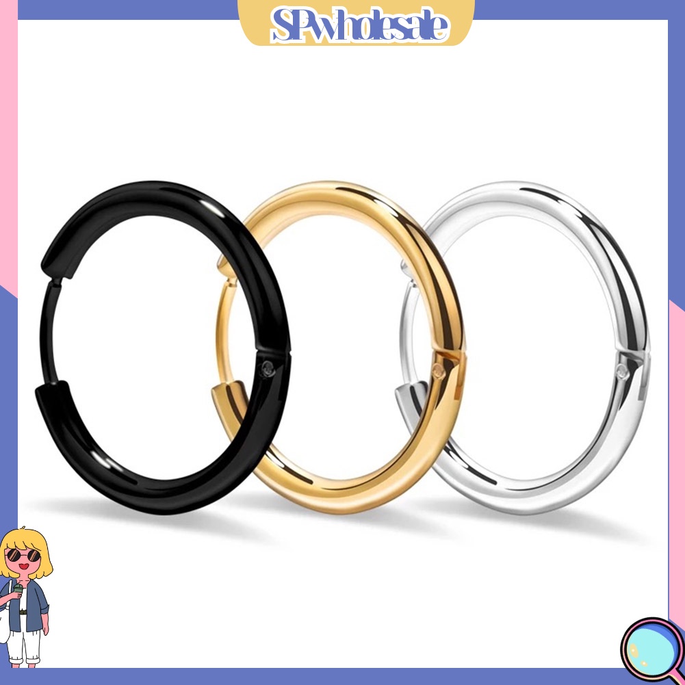 SPwholesale| Cặp khuyên tai tròn bằng thép không gỉ thời trang Unisex