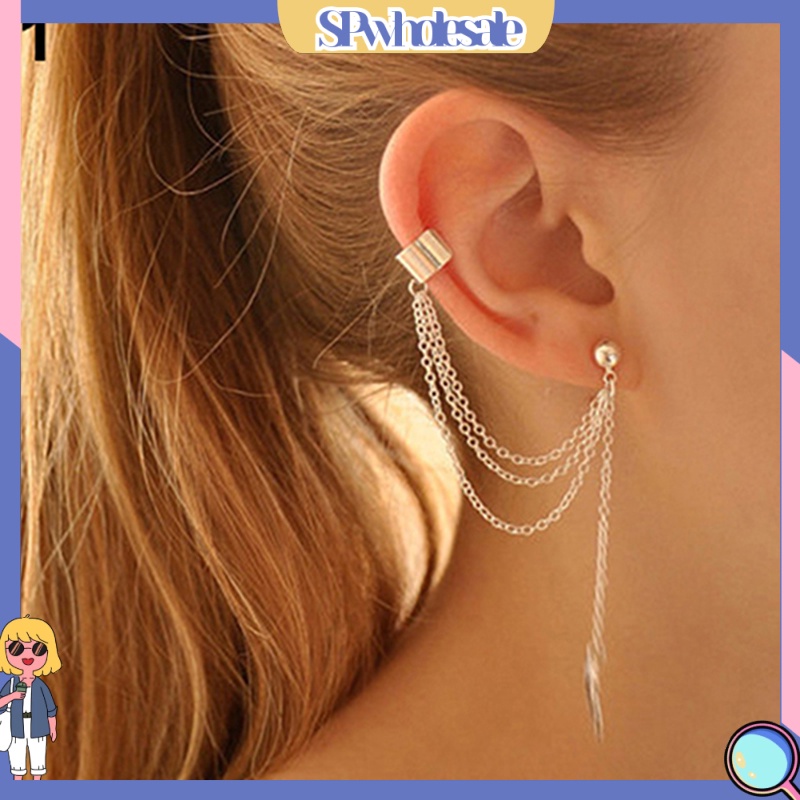 {SPwholesale} Khuyên tai tua rua dạng dây xích phong cách cá tính dành cho nữ