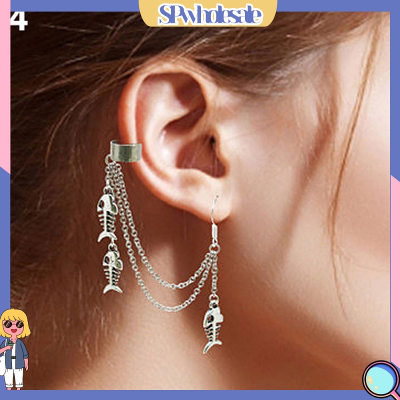 {SPwholesale} Khuyên tai tua rua dạng dây xích phong cách cá tính dành cho nữ