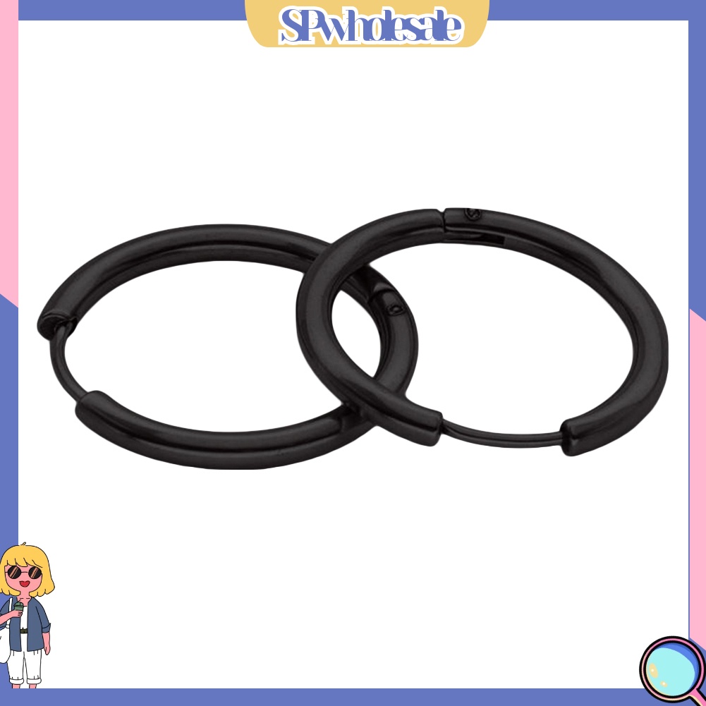 SPwholesale| Cặp khuyên tai tròn bằng thép không gỉ thời trang Unisex