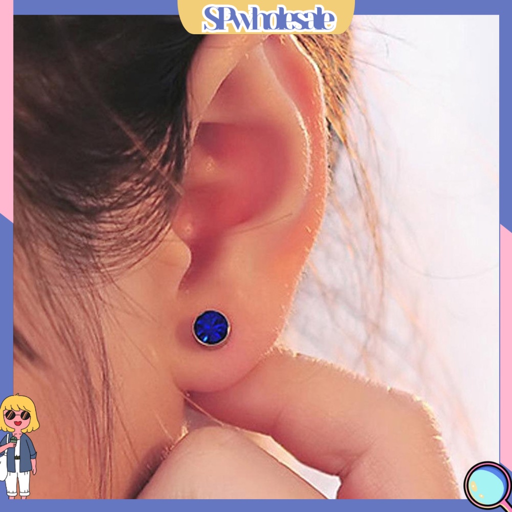 {SPwholesale} 12 đôi khuyên tai đính đá thời trang cho nữ