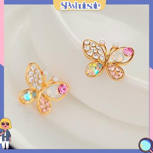 {SPwholesale} Khuyên tai hình bướm đính đá dễ thương thời trang cho nữ