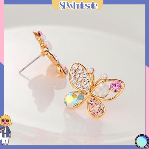 {SPwholesale} Khuyên tai hình bướm đính đá dễ thương thời trang cho nữ